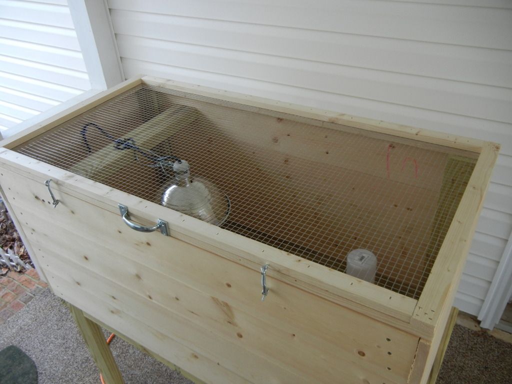 My new brooder box I built. (Pictures)