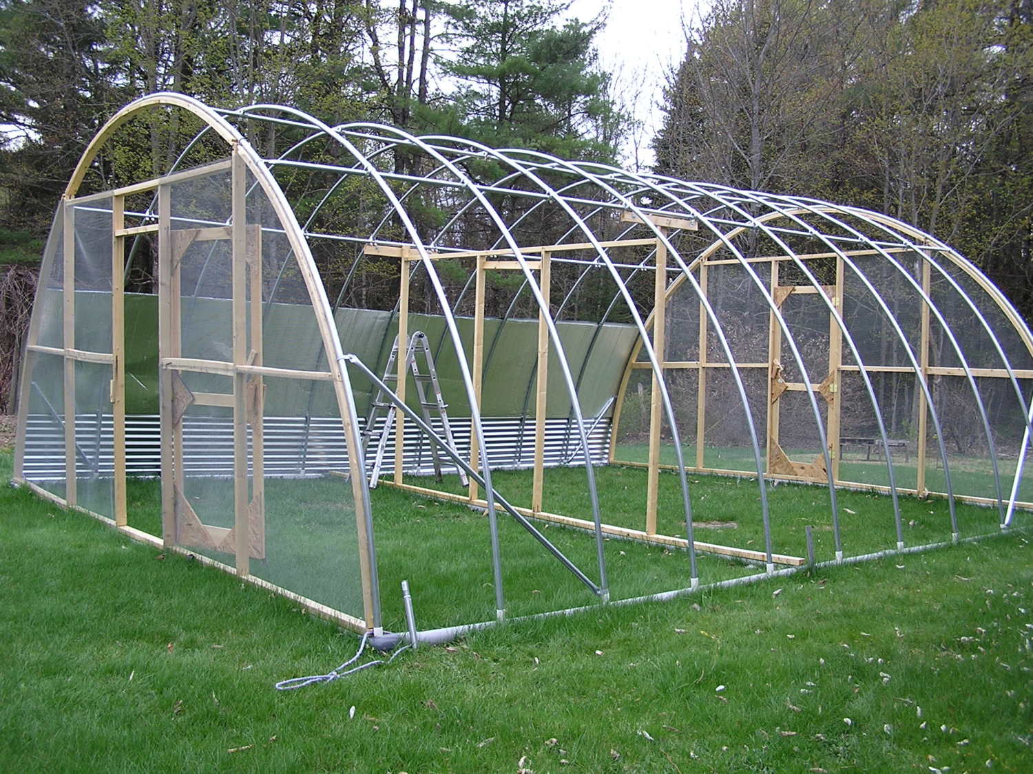  is our partially constructed hoop coop. It is going to be 2 rooms