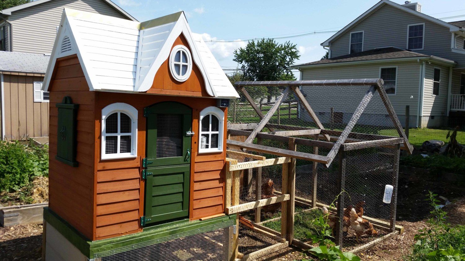 How to turn a Playhouse into an Enchanted Chicken Coop BackYard