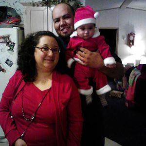 My husband & my son with me on christmas