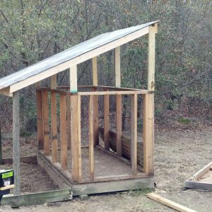 Well.... after standing for 5yrs, my "temporary" coop finally came down..... SORTA!
We ripped it down to the frame and remodled it.