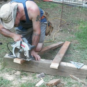 How to cut a ship lap joint with a skill saw. This jointing method is very strong and resist swelling and expansion very well. Strong for doors, etc. I am making the screen door for the run area.