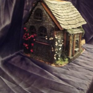 The back of the model I made in 2012.  Inspiration for the Tudor chick house for the Silkies.