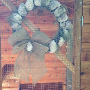 Oyster Shell wreath on the door (naturally!)