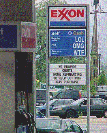 gas prices funny signs. Was getting gas today before