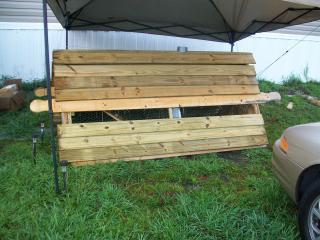 My coop I built from plans Catawabe "A" Frame