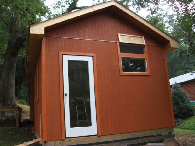 Front view with the $10 door from Habitat, insulated door but allows 