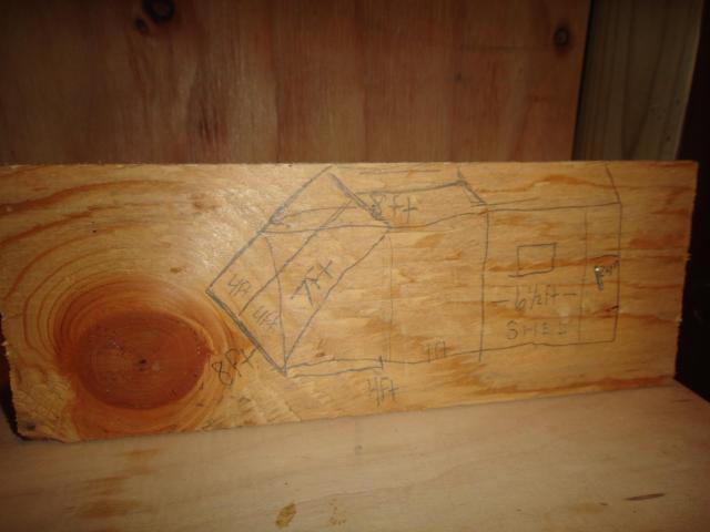 Run plan sketched on scrap wood: