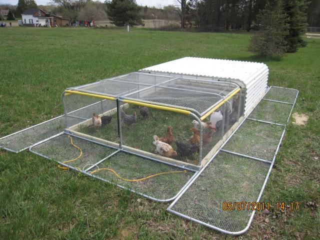 The coop has electricity and running water. One side for chickens and 