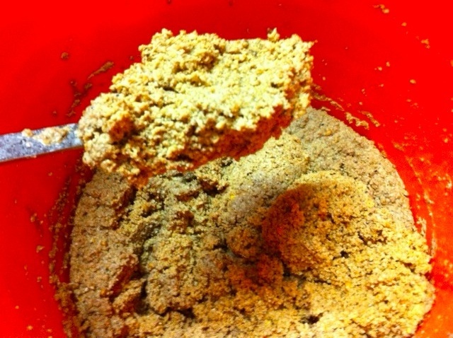 Starter crumble - fermented for 2 days. Get puffed up with co2