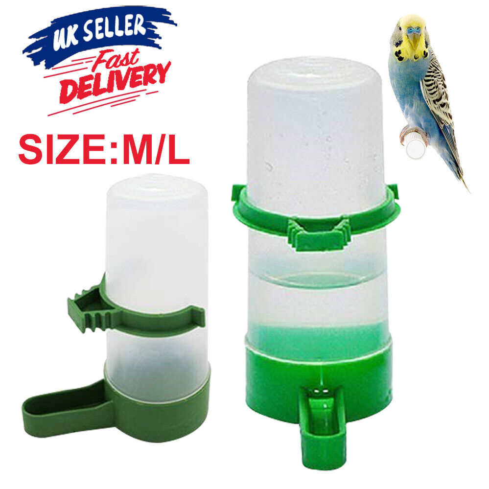4 Plastic Feeder For Aviary Green Pet Bird Drinker Budgie Water Bottle ...