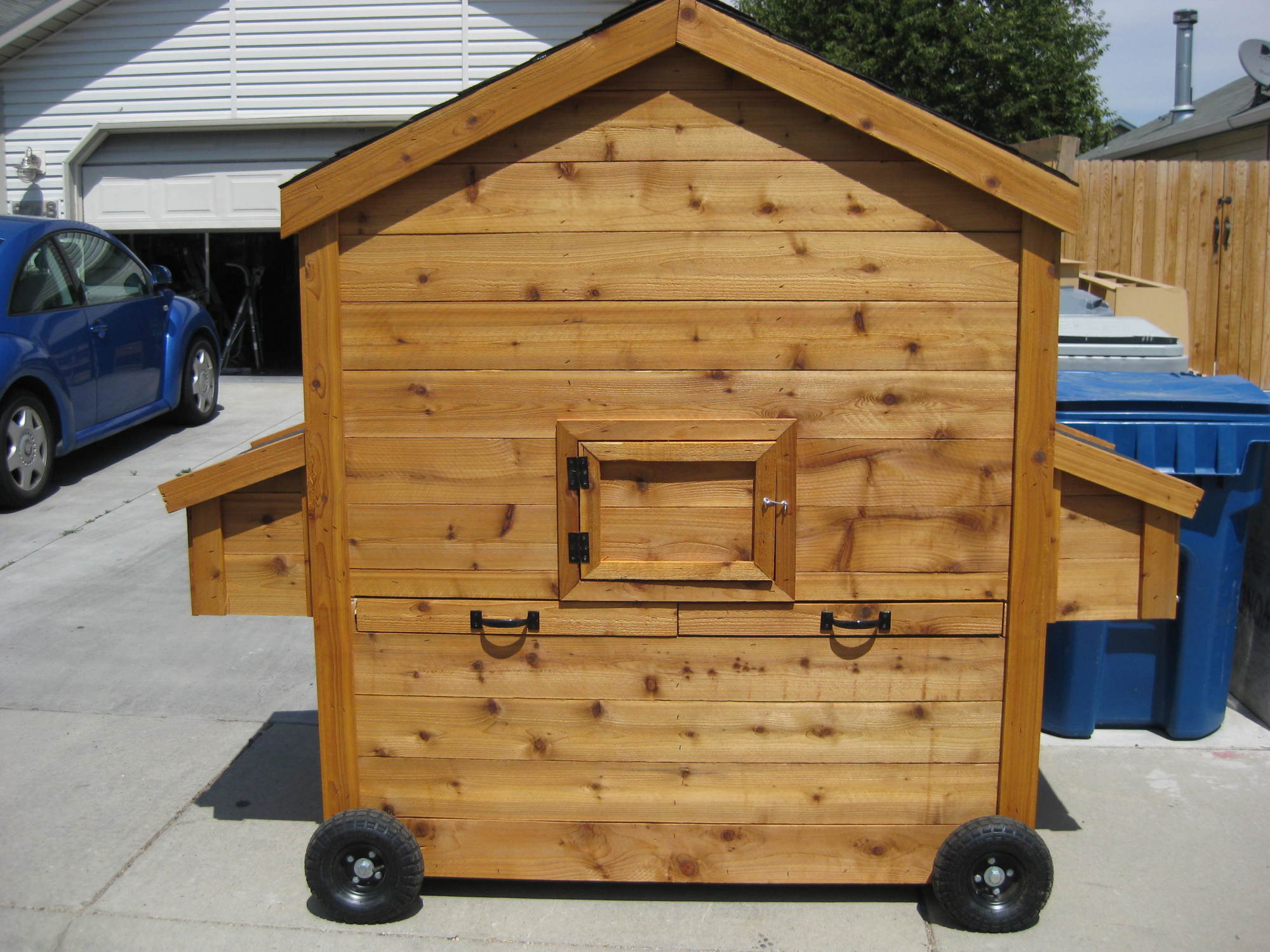 Cedar Sided Chicken Coop on Wheels with Duck Condo Boise Idaho