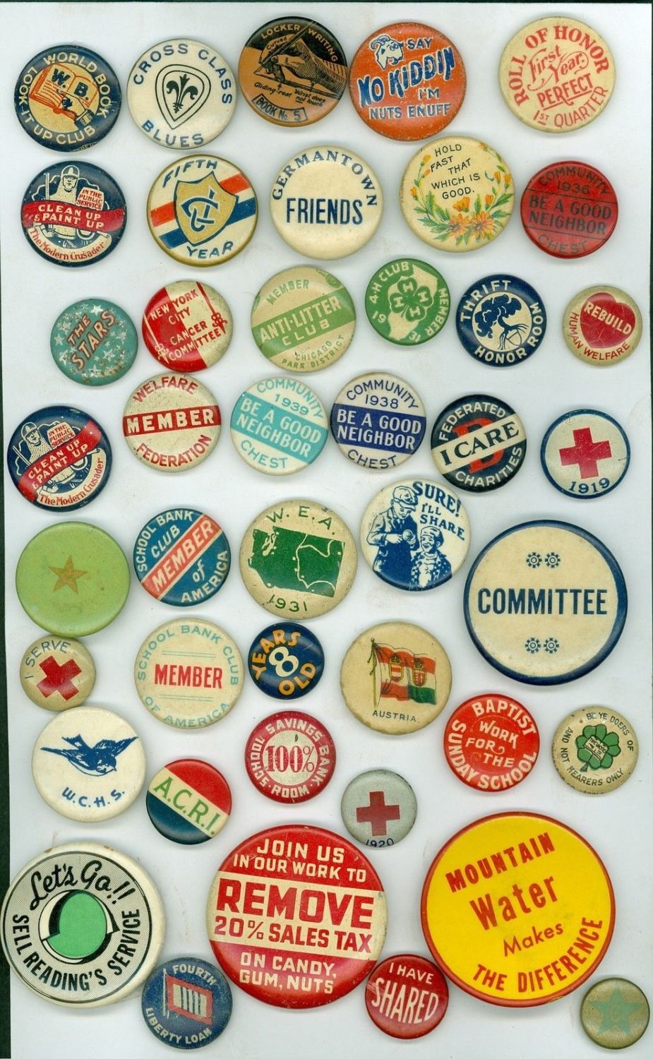 Batch of Vintage Button Pins