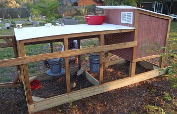 Tractor coop for three hens.