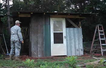 Our new "Fluffy-butt Hut"  - A work in progress