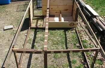 Summer Digs ~  Tractor-Coop Using 100% Reclaimed Materials