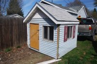 Recycled Kid's Play House to Purple Chicken Coop