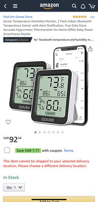 Govee Temperature Humidity Monitor, 2 Pack Indoor Bluetooth Sensor With  Alert