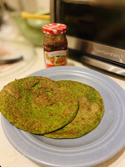 Moong Dosa (bean pancake)