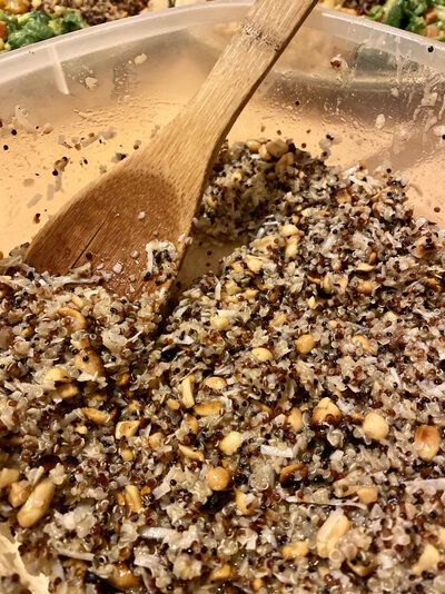 yummy Quinoa with peanuts and Coconut.