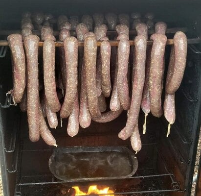 Kielbasa 2021 in smoker.jpg Kielbasa 2021 in smoker.jpg