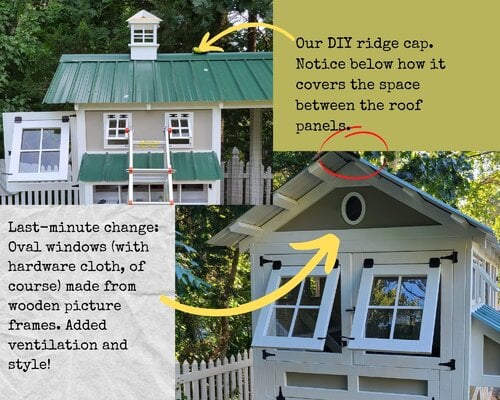 Tip A ridge cap made of scrap roofing material is a big money-saver! Yikes! Attaching the cupo...jpg
