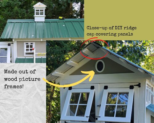 Tip A ridge cap made of scrap roofing material is a big money-saver! Yikes! Attaching the cupo...jpg