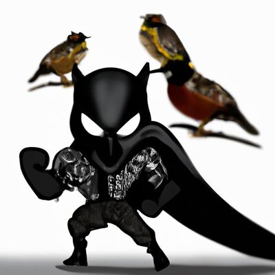 A quail wearing black panther armor with the rest of the avengers behind it (3).jpg