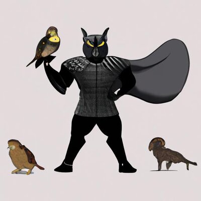 A quail wearing black panther armor with the rest of the avengers behind it (4).jpg