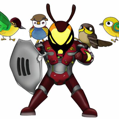 Quail wearing the Avengers armor including Iron Man, Hulk, Spider Man, Ant Man, and The Wasp (1).jpg