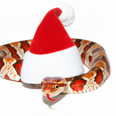 A super croc corn snake wearing a red Santa hat (1).jpg