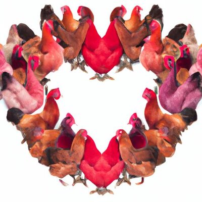 A group of red and pink Cochin chickens positioned in the shape of a heart (1).jpg
