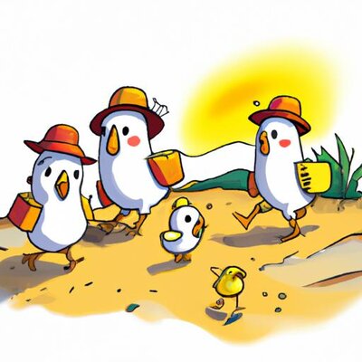 Chicken family on summer vacation in Pixar style (1).jpg