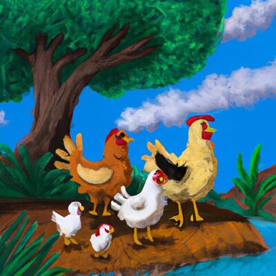 Chicken family on summer vacation in Bob Ross style (1).jpg