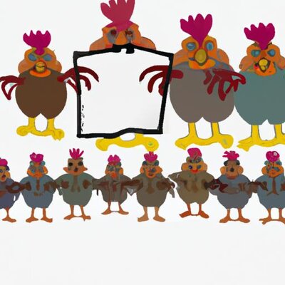 An army of Orpington chickens holding a sign saying Orpingtons Rule (1).jpg