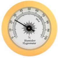 Analog Hygrometer - Attractive Polished Brass Finish - 1 3/4'' Round