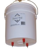 2 Gallon Chicken - Poultry - Fowl Watering Bucket & Lid w/ 3 Nipples by Farmer Brad, LLC.