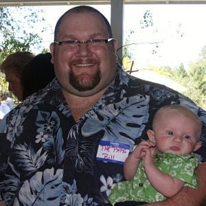 Daddy and Luke, 2 months old.