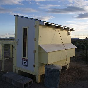 We made the nest boxes so we could get the eggs out,  with out going inside the coop.