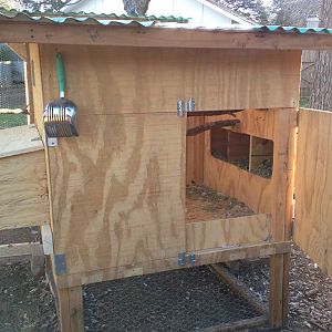 DON'T do the drop down door suggested in the plan, it is awful. I did a split door instead. Much easier to clean the coop.