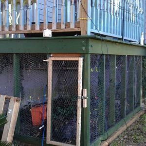 super secure coop under deck, double wire