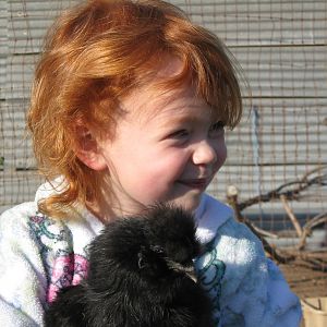 Brooke and one of her black silkies Violet