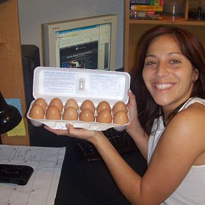 Wife with our first dozen