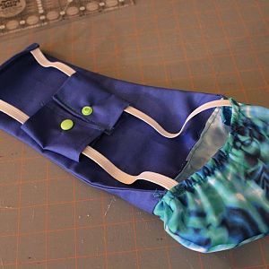 Duck/chicken diaper I made.  April 6th, Friday