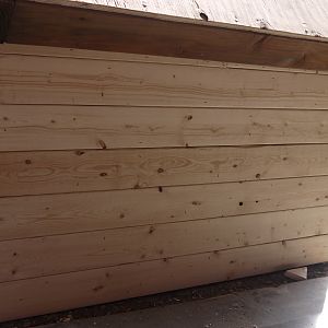 Firing siding actually looks pretty good.  I installed it using a crown stapler air gun. Went up pretty quick.