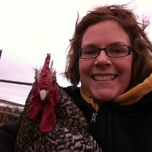 Me and one of the coolest roosters ever!