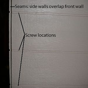 Screw area and seam location