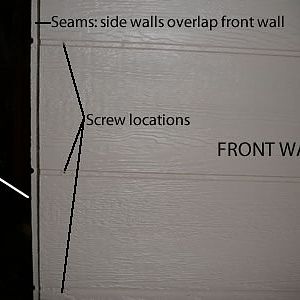 Screw locations and joint of walls