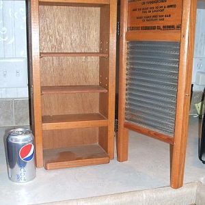 Dubl Handi wahsboard nic-nac shelf (open)
Top 2 shelf heights are adjustable