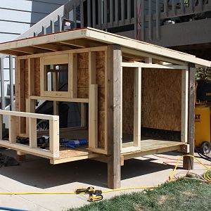 The coop is mostly  framed out and taking shape. I'm enjoying this project very much, I like the design that I have come up with for my coop.